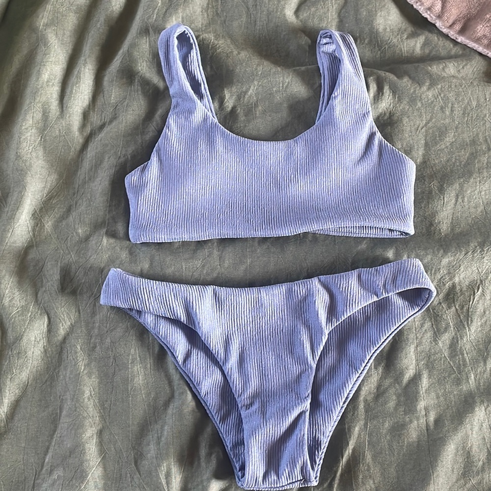 Dusty blue two piece bathing suit from SHEIN